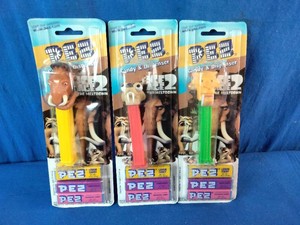 Three sealed Ice Age 2 The Meltdown PEZ candy and dispenser sets