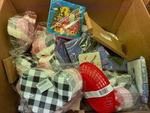 Large Box Filled with Table Items-Napkins etc..