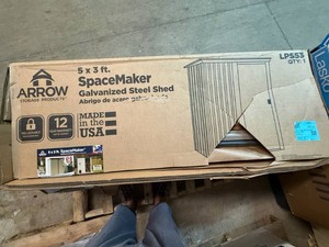 5x3 Arrow SpackMaker Galvanized Steel Shed-Dented SEE PHOTOS