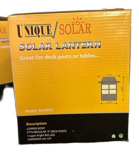 DR - Solar Lantern - Unique Solar M24002 Stainless Steel (Lot of 2)