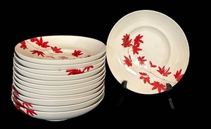 K - Porcelain Serving Bowls - Mikasa Pure Red SL 134 (Lot of 12)
