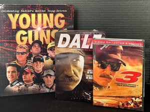 DR - Vintage NASCAR Books & DVDs - Dale Earnhardt Young Guns Mixed Lot