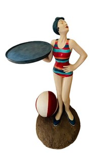O - Server Statue With Tray & Beach Ball