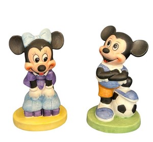 K - Disney Mickey & Minnie Figurines 4in (Lot of 2)