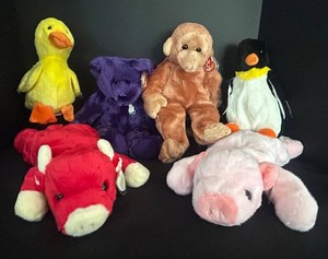 O - Beanie Babies - Ty Plush Animal Collection (Lot of 6)