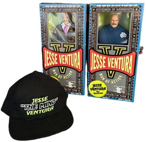 O - Vintage Action Figures & Hat - Jesse Ventura Mixed Lot