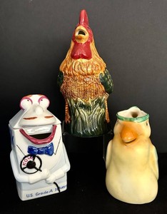 O - Vintage Ceramic Creamers - 3-Piece Group