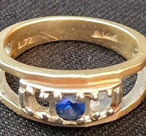 Womens 14K Gold Ring With Semi-Precious Stones, Size 7.5-8