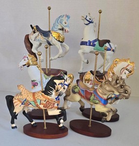 K - Vintage Carousel Horse Figurines Collection (Lot of 6)