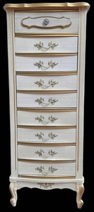 DR - Vintage Lingerie Chest - Ivory 8-Drawer French Provincial Style