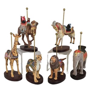 K - Vintage Carousel Animal Figurines - 6-Piece Set (1988 FM)