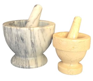 K - Mortar & Pestle Sets - Marble (Lot of 2)