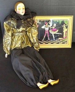 K - Jester Picture & Harlequin Doll Mixed Lot