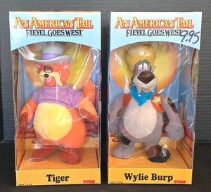 K - Vintage an American Tail Plush Dolls - Tiger & Wylie Burp (Lot of 2)