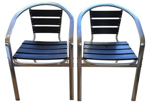 K - Patio Chairs - Composite & Metal Pair (Lot of 2)