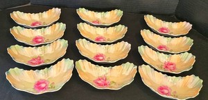 K - Vintage Crescent Serving Dishes - Iridescent Floral 12-Piece Set