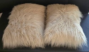 O - Faux Fur Throw Pillows - Pair