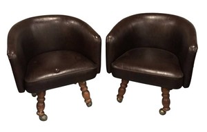 G - Two Vintage Bertolini Club Chairs