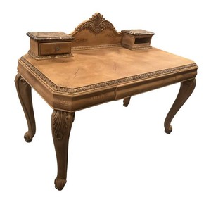 G - Vintage Writing Desk - Schnadig French Style Carved Wood
