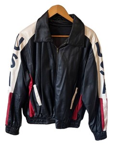 FC - American Flag Designed Leather Coat