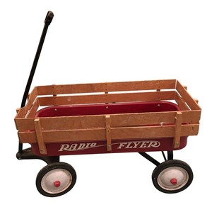 G - Vintage Radio Flyer Wooden-Sided Pull Wagon