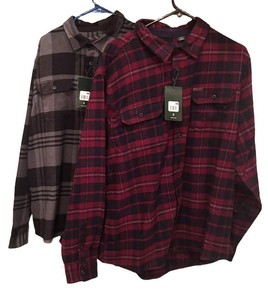 FC2 - Two New Orvis Plaid Long-Sleeve Flannel Shirts Size XL