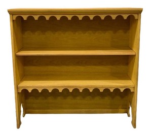 G - Vintage Display Shelf with Yellow Scalloped Open Shelving