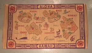 G - Vintage Hawaii Map Tapestry Rug