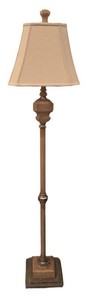G - Candlestick Wood Tone Floor Lamp