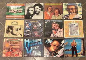 LLK - 12 Record Albums including  Elton John, Kenny Rogers & More