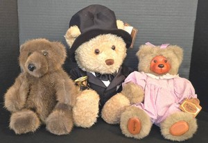 O - Teddy Bear Mixed Lot - Dillards Wellington, Raikes & Superior (Lot of 3)