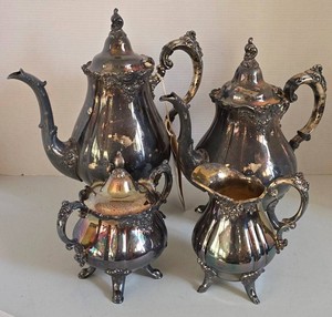 O - Vintage Tea & Coffee Service - Wallace Baroque 5-Piece Set