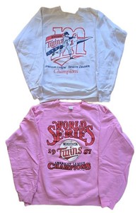 K - Vintage Minnesota Twins 1987 Champions Sweatshirts (Lot of 2)