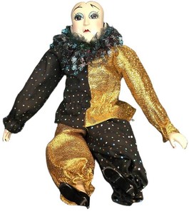 K - Harlequin Doll - 14in Theatrical Character Figure