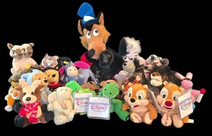 K - Disney Plush Toy Mixed Lot - Large Big Bad Wolf & Character Stuffed Toys