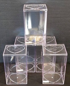 K - Plastic Display Cases - 5-Piece Set With Heart-Shaped Inserts