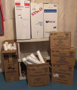 LL - Foam Cups, Lids & Storage Shelf