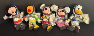 K - Set of Five Vintage Disney Store Space Suit Plush Characters
