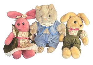 DR - Trio of Vintage Plush Animal Toys by Commonwealth & Eden