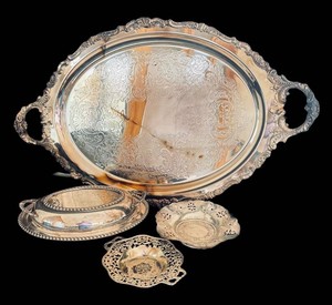 LR - Vintage Silver-Plated Serving Pieces