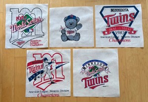 LR - Five Vintage Minnesota Twins Baseball Textiles