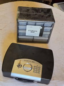Security Box with Keypad Lock and Storage Box with 12 Drawers