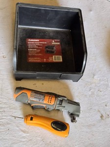 RIDGID R8223400 12V Multi-Tool and Husky Stackable Garage Storage Bin