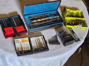 Drill Bit s including ToolShop 19 Pc Combination Drill Bits, Masonry Drill Bits, and Various Screwdriver Bits - Incomplete Sets