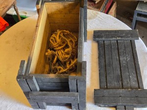 Wooden Crate with Rope and Spikes