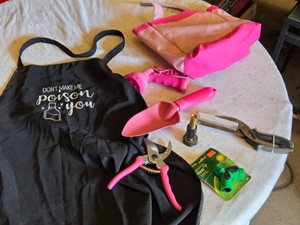 Gardening Tools Set with Dont Make Me Poison You Apron and Accessories