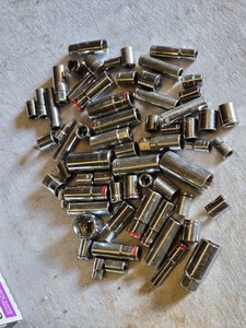 Lot of Mixed 38 Sockets Including Various Sizes and Types