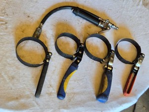 Assorted Oil Filter Wrench Set Including Air Chuck