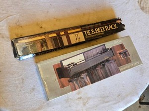 Mahogany & Brass Automatic Tie & Belt Rack and Star Case Rotating Tie Rack