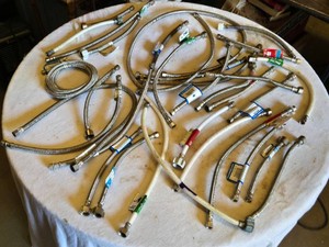 Lot of Flexible Plumbing Supply Lines and Connectors